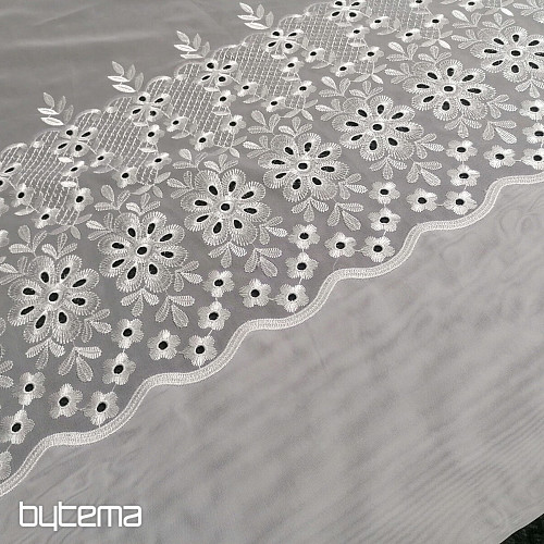Luxury embroidered curtain Melania white 17560