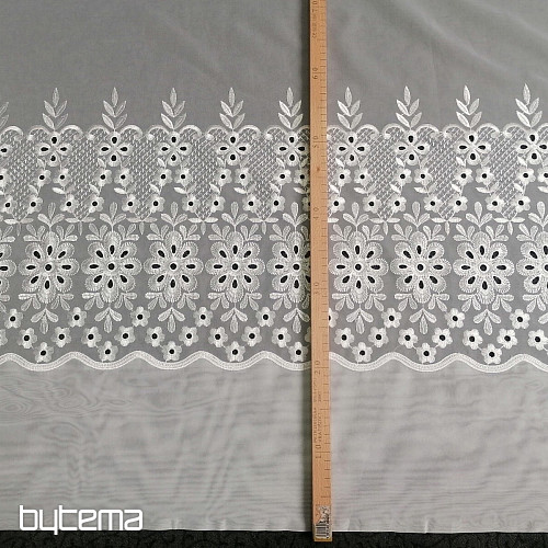 Luxury embroidered curtain Melania white 17560