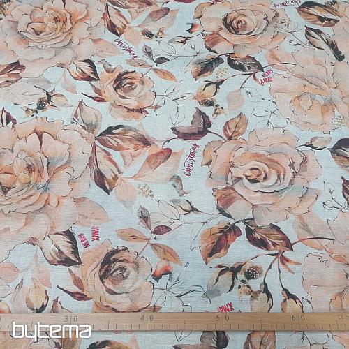 Christmas decorative fabric Harmony flowers