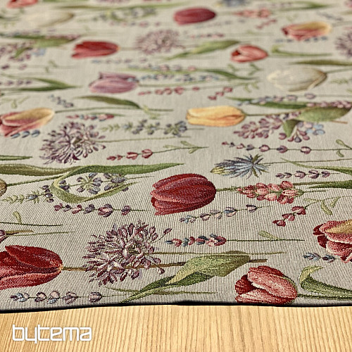 Tapestry tablecloth, scarf Spring-tulips