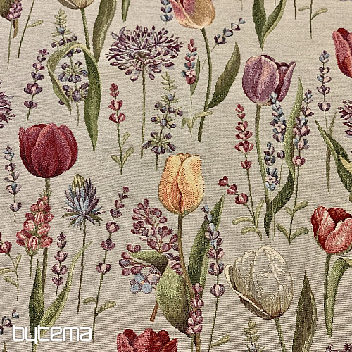 Tapestry tablecloth, scarf Spring-tulips