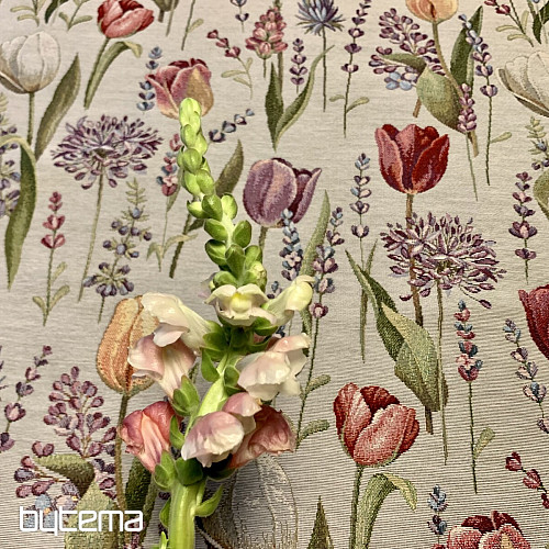 Tapestry tablecloth, scarf Spring-tulips