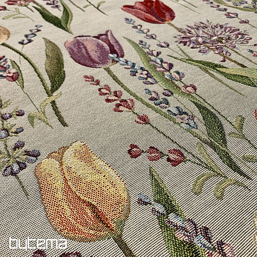 Tapestry tablecloth, scarf Spring-tulips