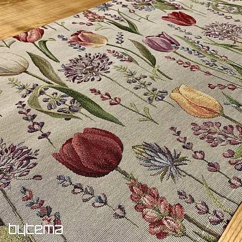 Tapestry tablecloth, scarf Spring-tulips