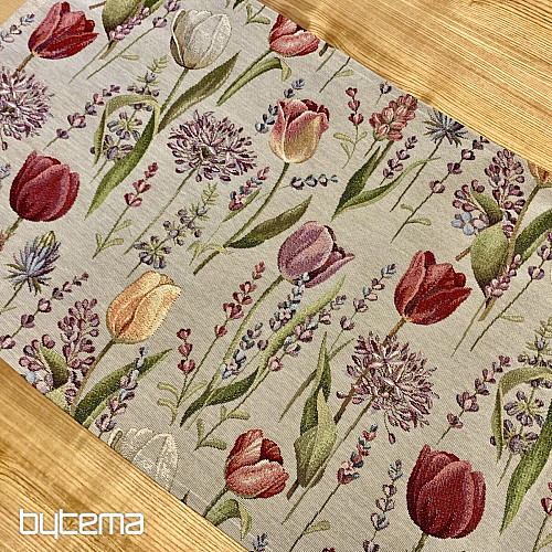 Tapestry tablecloth, scarf Spring-tulips