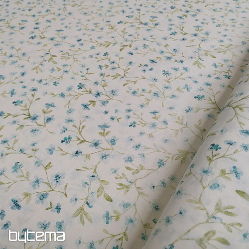 Mini sakura blue cotton fabric