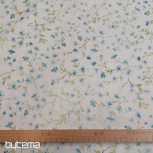 Mini sakura blue cotton fabric