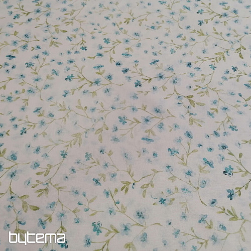 Mini sakura blue cotton fabric
