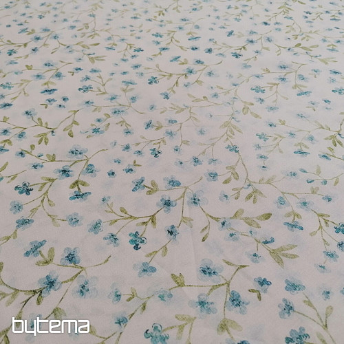 Mini sakura blue cotton fabric