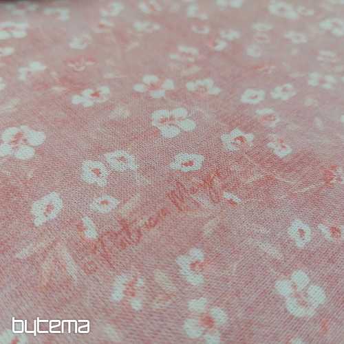 Cotton fabric MONO MINI PINK FLOWER