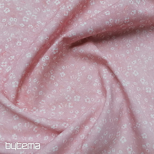 Cotton fabric MONO MINI PINK FLOWER