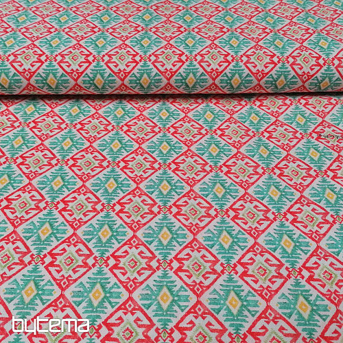 Cotton fabric Rhombuses turquoise