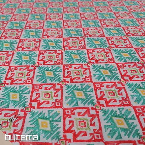 Cotton fabric Rhombuses turquoise