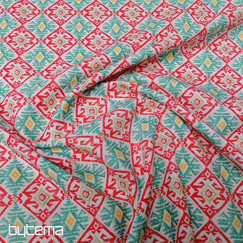 Cotton fabric Rhombuses turquoise