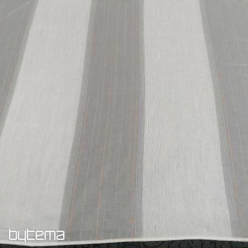 Voile curtain green-copper stripes