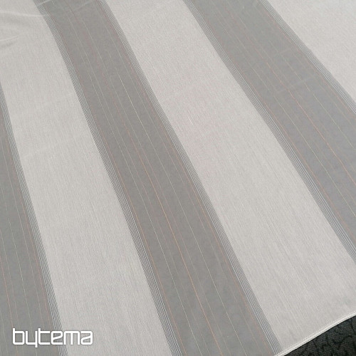 Voile curtain green-copper stripes