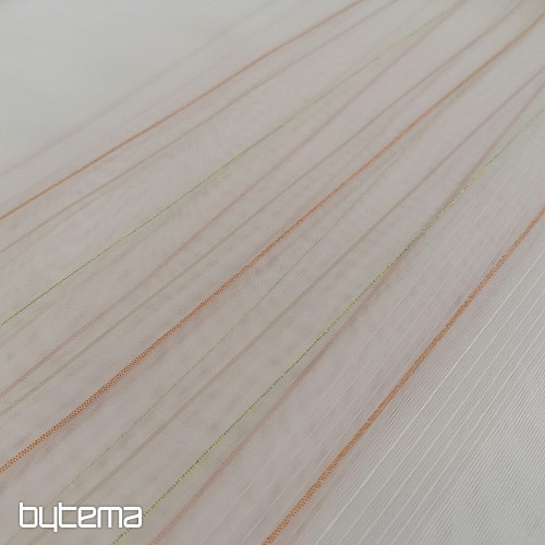 Voile curtain green-copper stripes