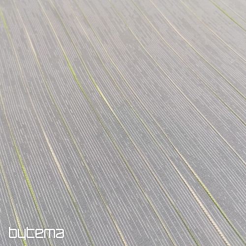 Voile curtain green-beige stripes