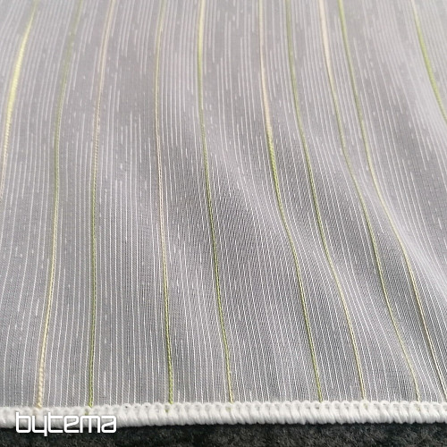 Voile curtain green-beige stripes