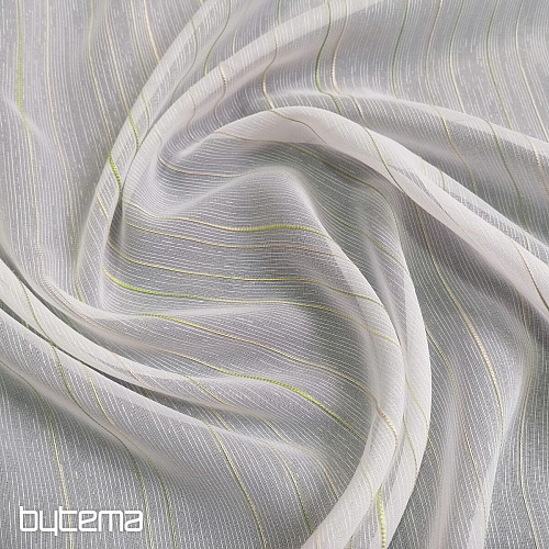 Voile curtain green-beige stripes