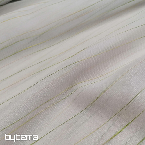 Voile curtain green-beige stripes