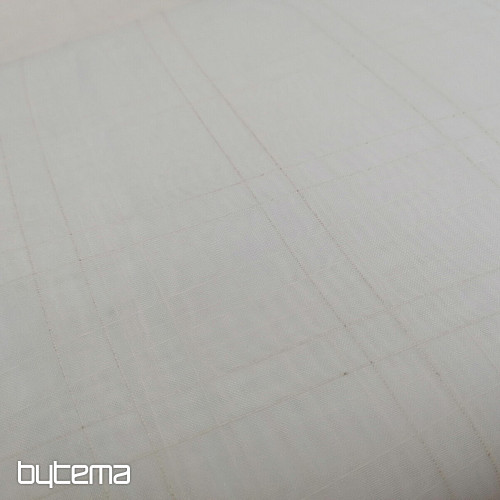Voile curtain white check with cream thread