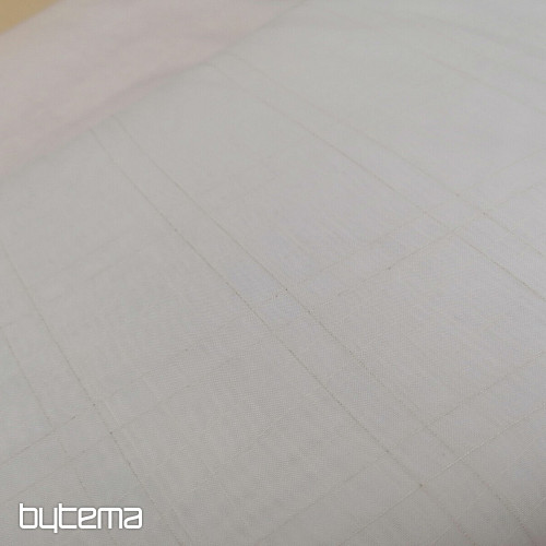 Voile curtain white check with cream thread