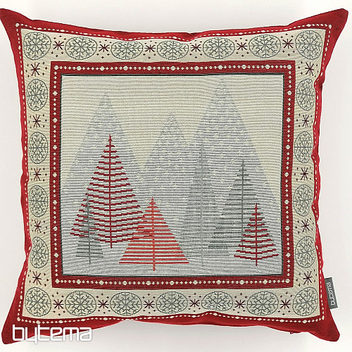 Christmas tapestry cover RED TREES
