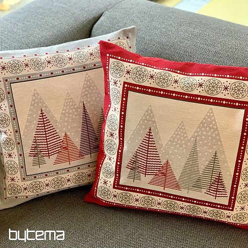 Christmas tapestry cover RED TREES