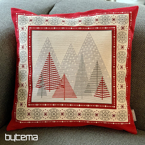 Christmas tapestry cover RED TREES