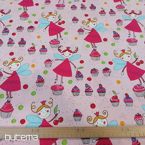 Children cotton fabric SPRITES - pink