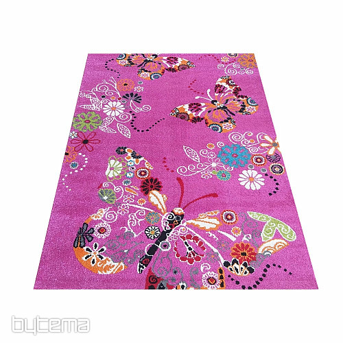Children's carpet MONDO 114 butterflies - pink