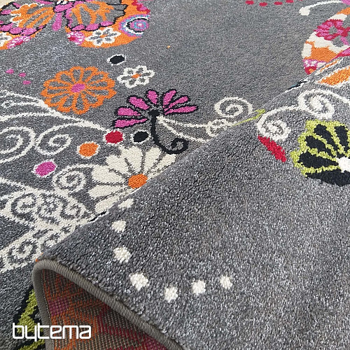 Children's carpet MONDO 114 butterflies - gray