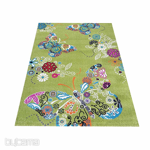 Children's carpet MONDO 114 butterflies - green