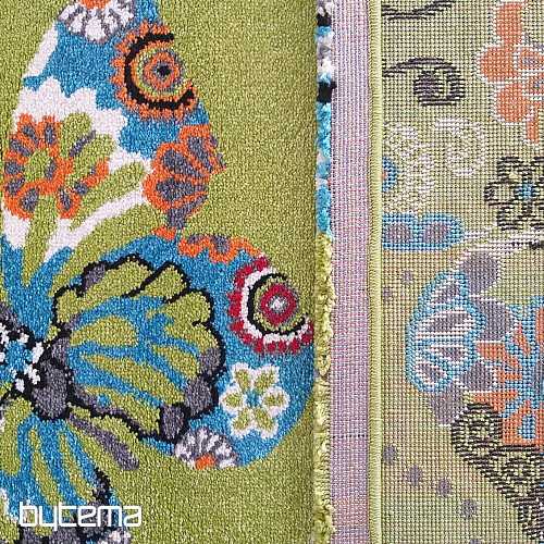 Children's carpet MONDO 114 butterflies - green