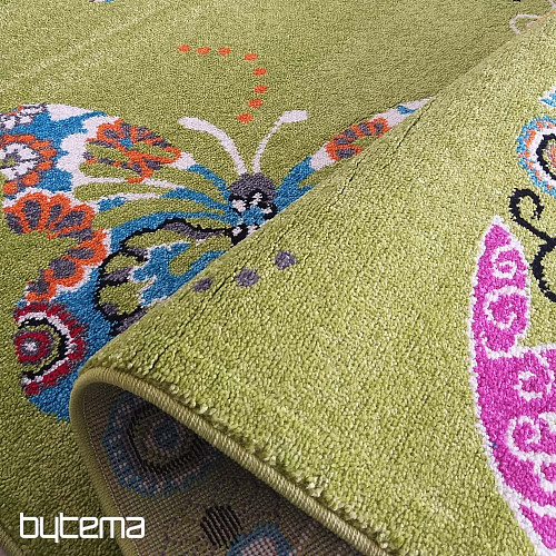 Children's carpet MONDO 114 butterflies - green