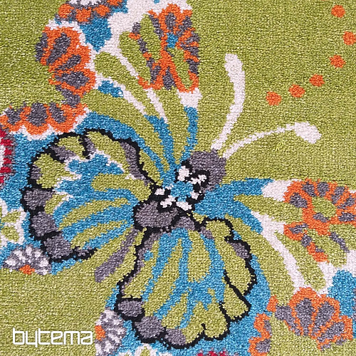 Children's carpet MONDO 114 butterflies - green