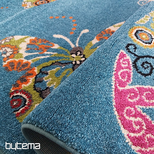 Children's carpet MONDO 114 butterflies - turquoise