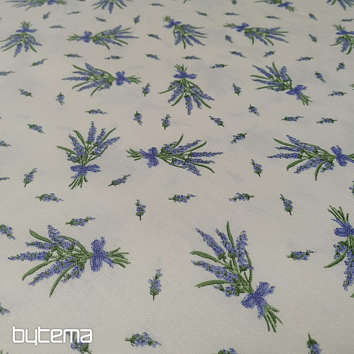 Decorative fabric Lavender bunch - cream