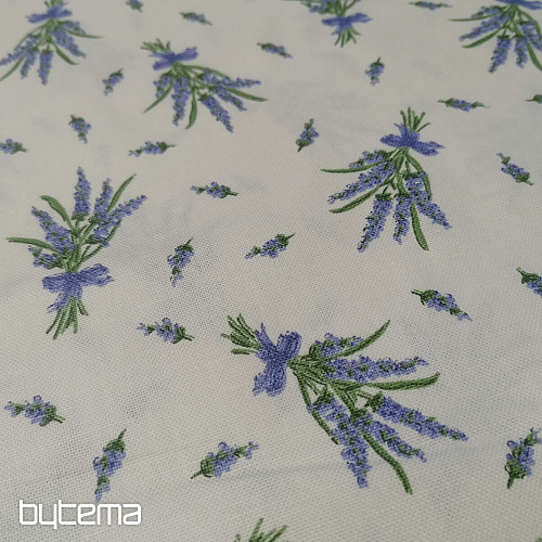Decorative fabric Lavender bunch - cream