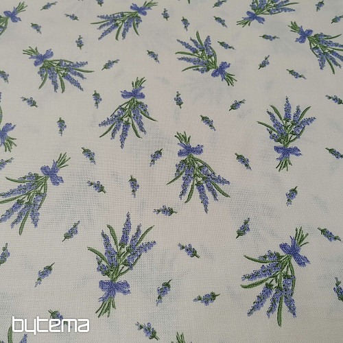 Decorative fabric Lavender bunch - cream