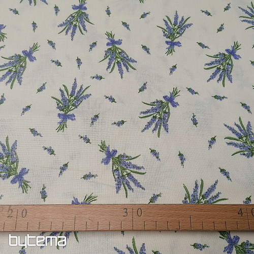 Decorative fabric Lavender bunch - cream
