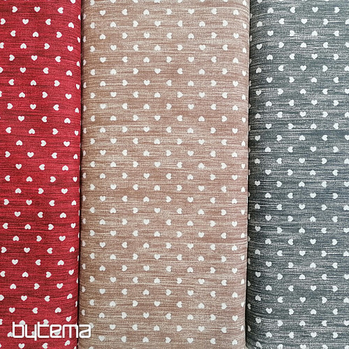Decorative fabric Naira heart burgundy