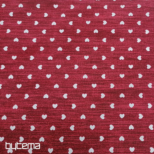 Decorative fabric Naira heart burgundy