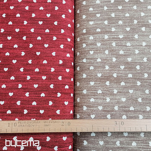 Decorative fabric Naira heart burgundy