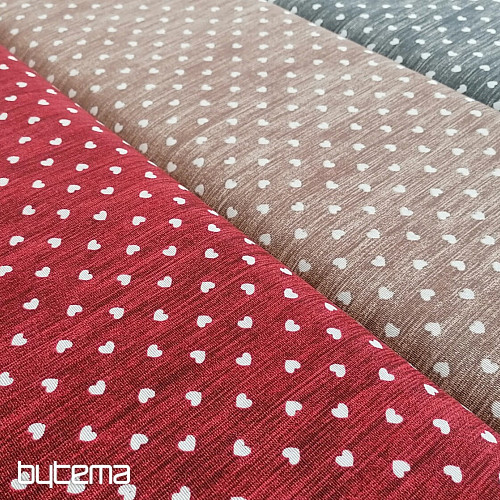 Decorative fabric Naira heart burgundy