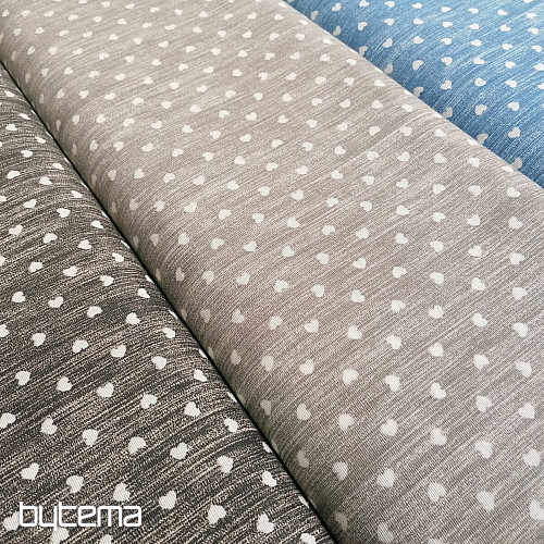 Decorative fabric Naira hearts dark gray