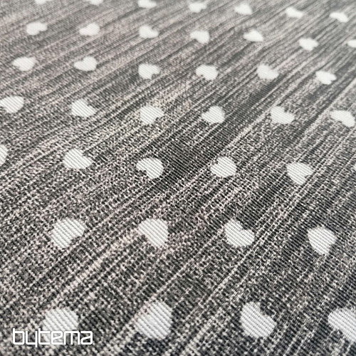 Decorative fabric Naira hearts dark gray
