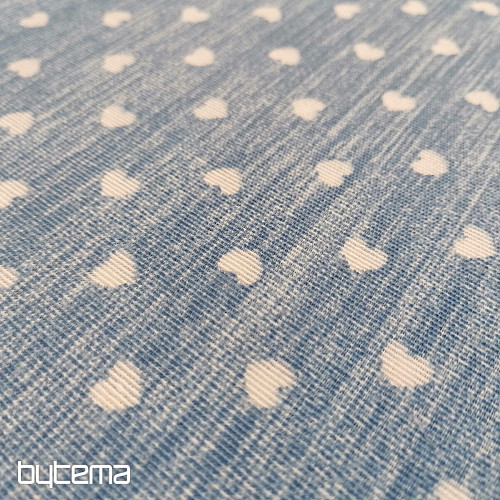 Decorative fabric Naira hearts blue