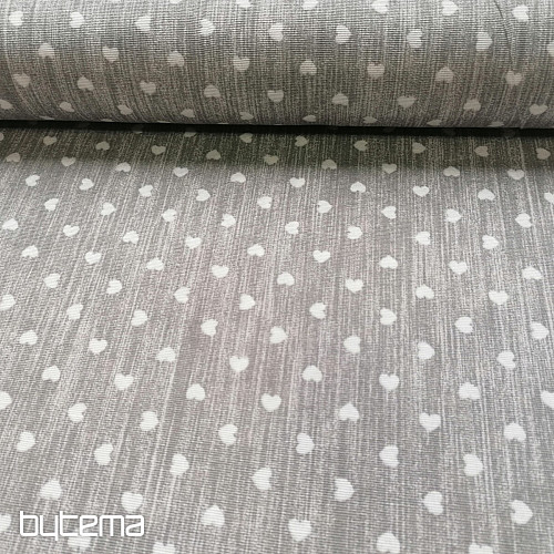 Decorative fabric Naira hearts gray